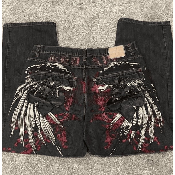 Pantalones vaqueros holgados Y2K con bordado Retro, pantalones vaqueros de alta calidad, moda Hip Hop, calle gótica, Harajuku, pantalones vaqueros holgados de pierna ancha para hombres y mujeres