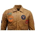 thumbnail image 4 of Mens Nappa Leather Bomber Jacket-Colburn in Tan, 4 of 5