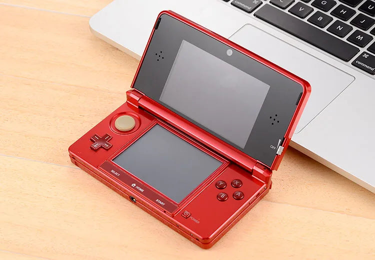 Original Nintendo 3DS Console Red Enhanced Resolution Mod