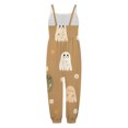 thumbnail image 4 of Xijirk Kids Spaghetti Strap Harem Jumpsuit with Cute Ghost Daisy Floral Cartoon Print Side Pockets for Halloween Holiday Party Outfit,5-6 Years, 4 of 4