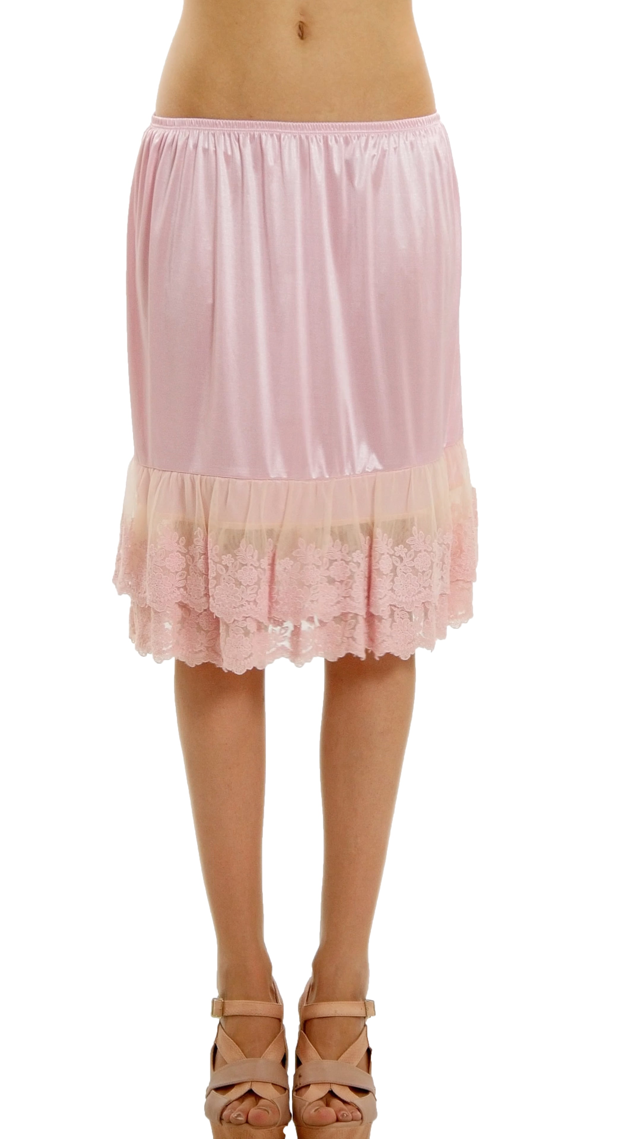 Melody Women's Double Layered Satin Skirt Extender / Half Slip