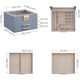thumbnail image 5 of SONGMICS Caja de Joyas, Caja Joyero de 3 Niveles, Estuche de Joyería, con 2 Cajones, Tapa de Cristal, Amplio Espacio, Azul Ahumado y Dorado, 5 of 5