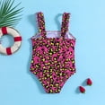 thumbnail image 5 of KAOOCXU Summer Swimwear For Girls Lovely Leopard Printed Sleeveless Square Collar Ruffled Swimsuit One Piece Bathing Suit Lightweight Breathable Beachwear, 5 of 6