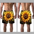 thumbnail image 3 of luoweisi Men's Beach Shorts Quick Dry Swim Trunks with Mesh Lining Sunflower L, 3 of 5