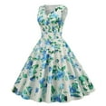 thumbnail image 2 of WILLBEST Vestidos Casuales para Mujer Fiesta Vintage de Las Mujeres con Cuello En V Sexy Estampado Floral Vestido sin Mangas Cena Vestido Formal Extra Grande, 2 of 3