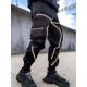 thumbnail image 2 of Men's Multi Pocket Fashion Cargo Pants Technical Reflective Jogger Pants Negro CH Negro CH Xishao ropa, 2 of 2