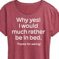 thumbnail image 3 of Instant Message - Winter - Why Yes! Would Rather Be In Bed - Women's Short Sleeve Graphic T-Shirt, 3 of 7