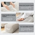 thumbnail image 5 of 67'' Oversized Chaise Lounge Chair, Cloud Plush Corduroy Sofa Bed for Living Room, Modern Deep Seat Sleeper Couch with Back Cushion, No Assembly Required, (Oyster White), 5 of 12