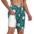 thumbnail image 3 of Picia Love Dog pattern Mens Swim Trunks with Compression Liner Stretch Beach Shorts Quick Dry with Zipper Pockets No-Chafing Board Shorts-3X-Large, 3 of 9