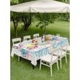 thumbnail image 3 of Easter Outdoor Tablecloth - 60x120 Inch Rectangle Dining Table Cover, Spring Colorful Bunny Eggs Flowers Polka Dot Plaid Waterproof Outdoor Table Cloth with Umbrella Hole & Zipper for Picnic/Patio, 3 of 7