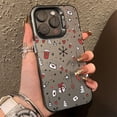 thumbnail image 5 of Funda IMD plateada electrochapada estilo navideño con copos de nieve de invierno para iPhone 16 15 14 11 12 13 Pro Max 7 8 Plus X XS XR, 5 of 5