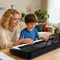 thumbnail image 4 of Costway 61 Keys Portable Keyboard with 200 Rhythms 200 Tones 70 Demos Note Sticker, Black, 4 of 10