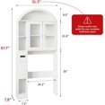 thumbnail image 4 of Pusnapku 67" over the Toilet Storage Cabinet, Arched Storage Cabinet with Door and Toilet Paper Holder, Bathroom Shelf Organizer with Adjustable Shelf, 4 of 8