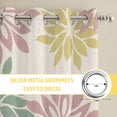 thumbnail image 6 of Geometric Flower Kitchen Curtains Window Panels, Vintage Country Floral Pink Green on Linen Insulated Window Treatment Curtain, Grommet Curtains for Bedroom/Living Room/Bathroom, 2 Piece 27.5"Wx39"L, 6 of 8