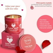 Love Spell - Candles for Home Scented - Velas Aromáticas para el Hogar - 5 oz Soy Wax - Natural Clean Organic Non Toxic - for Aromatherapy Meditation Gift Bathroom - Long Lasting - Heavily Scented