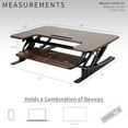 thumbnail image 4 of VIVO Dark Wood Height Adjustable Standing Desk Monitor Riser Tabletop Sit Stand, 4 of 7