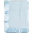 thumbnail image 2 of TL Care Fleece Blanket with Silk-Like Satin Trim, Soft, Warm & Cozy, Blue, 30" x 40" for Boys and Girls, Perfect for Baby Carrier, Stroller, Travel and Gifting, 2 of 6