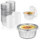 thumbnail image 1 of Fit Meal Prep - Paquete de 50 ramekins desechables de 4 onzas con tapas, mini tazas para hornear de papel de aluminio, apto para congelador y horno, crema Brulee Ramekin desechable, revest Fit Meal Prep NA, 1 of 8