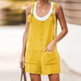 thumbnail image 2 of Dyegold Jumpsuits for Women Casual, Casual Jumpsuits for Women Summer Plus Size Short Cotton Linen Adjustable Straps Trousers Overalls Sleeveless ​​Rompers, 2 of 7