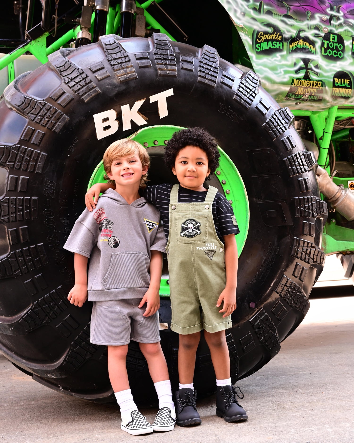 Monster Jam Toddler Boys T-Shirt and Cotton Shortalls Set, 2 Piece, Sizes 12M-5T