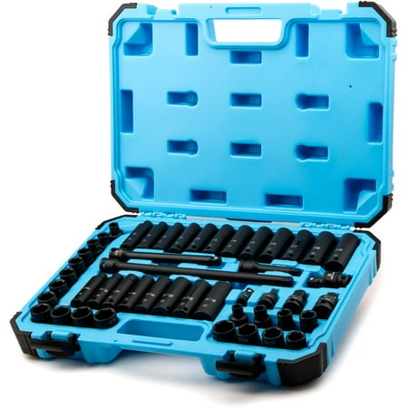 UPC: 0886352530002 | Capri Tools 3/8  Drive Master Impact Socket Set with Adapters and Extensions  CrMo  48 Pieces