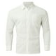 thumbnail image 4 of Camisas Hombre Camisa holgada de talla grande informal sólida de lino y algodón para hombre, camisa de manga larga con cuello levantado para hombre (Beige, M), 4 of 7