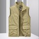 thumbnail image 5 of Ceisia Men's Relaxed Fit Multi-Pocket Utility Vest - Stand-Up Collar Zip Front Khaki L Gifts, 5 of 9
