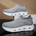 thumbnail image 3 of Hollow Out Sole Slip-On Knit Walking Shoes Breathable Platform Casual Sneakers, 3 of 5