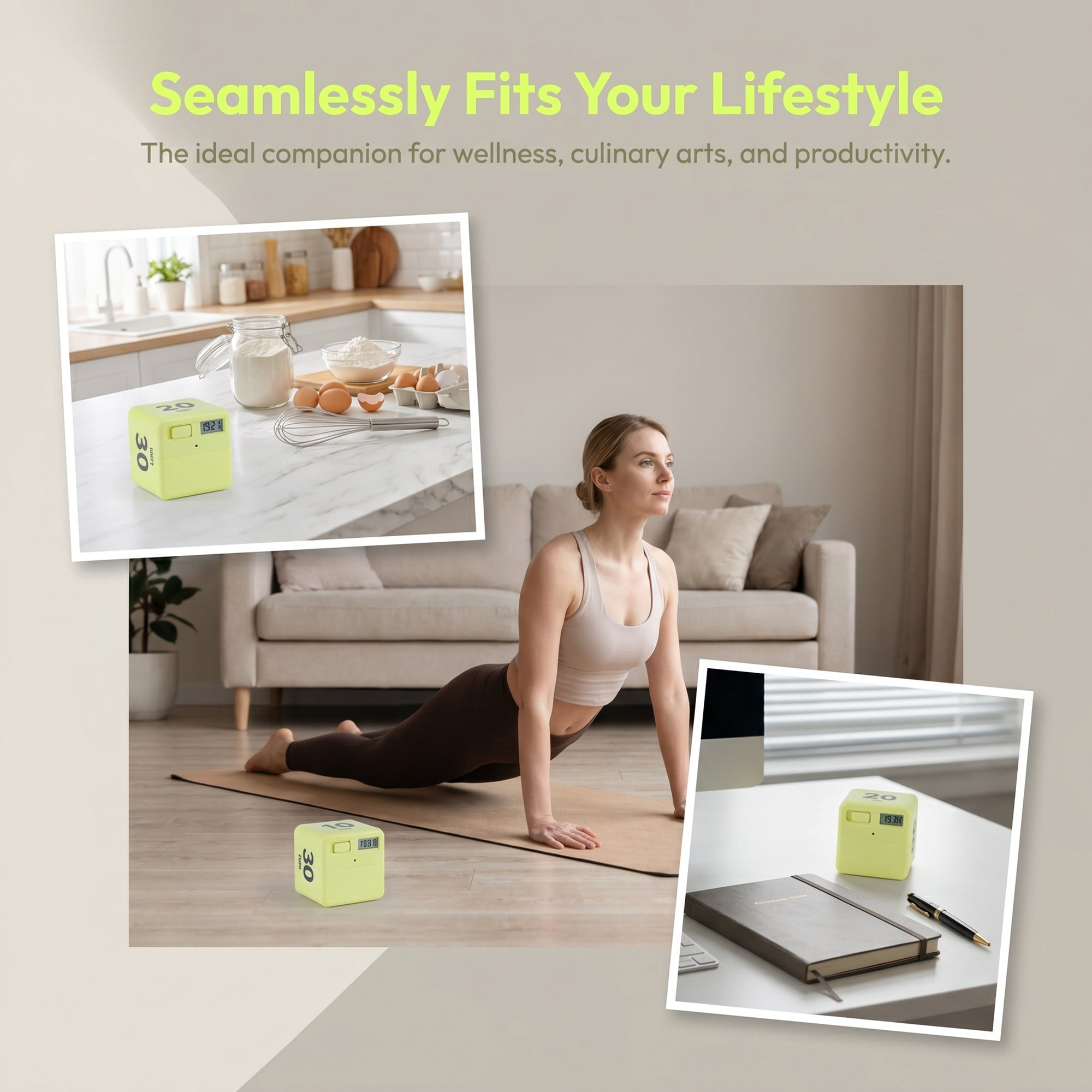 Unique Bargains 60 Minute Kitchen Timer Digital Visual Timer for Students and Adult Yellow