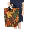 thumbnail image 4 of Yayeee Freestanding Laundry Hamper with Handle Collapsible Large Storage Basket for Clothes, Colorful Autumn Leaves, 4 of 7