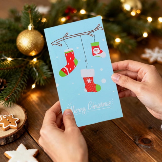Holiday Greeting Cards Set of 1, Festive Multicolour Christmas Cards with Snowman Designs, Blank Message Cards for Family, Friends, and Colleagues, 4x7 inches