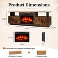 thumbnail image 5 of Ktaxon 70" Farmhouse TV Stand with Fireplace, Wood Entertainment Center with LED for TVs up to 80", 4 Barndoor Storage, 23" Electric Fireplace Mantel, Rustic Brown, 5 of 8