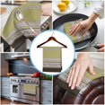 thumbnail image 3 of Sage Green Floral 1 Pack Kitchen Towel, Water Absorbent Dish Towel, Modern Farmhouse Leaves Brown Striped Decorative Hand Towels - Quick Drying Cloth for Cooking Baking, 18x28 Inch, 3 of 8