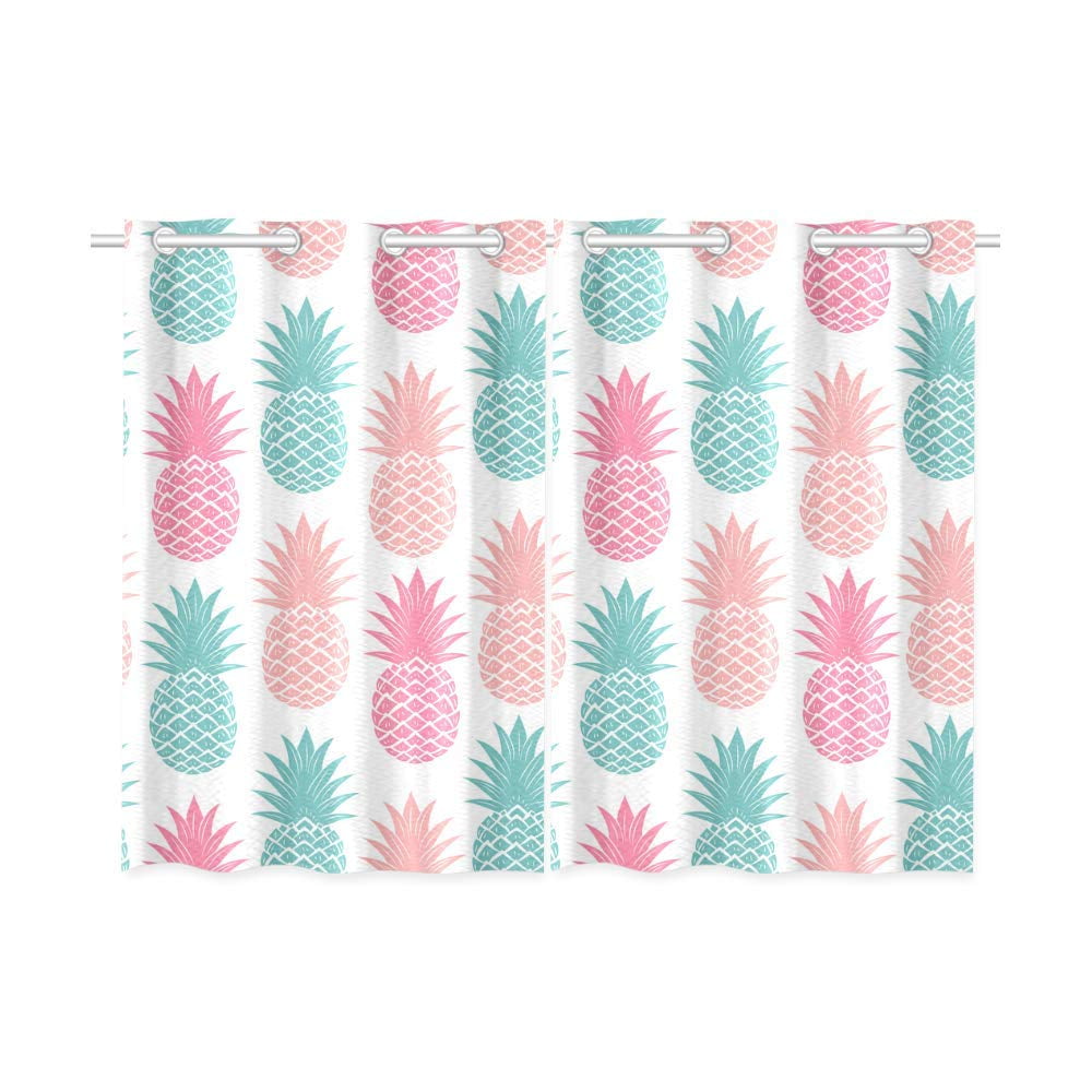 MKHERT Vibrant Pineapple Window Curtains Kitchen Curtain Room Bedroom
