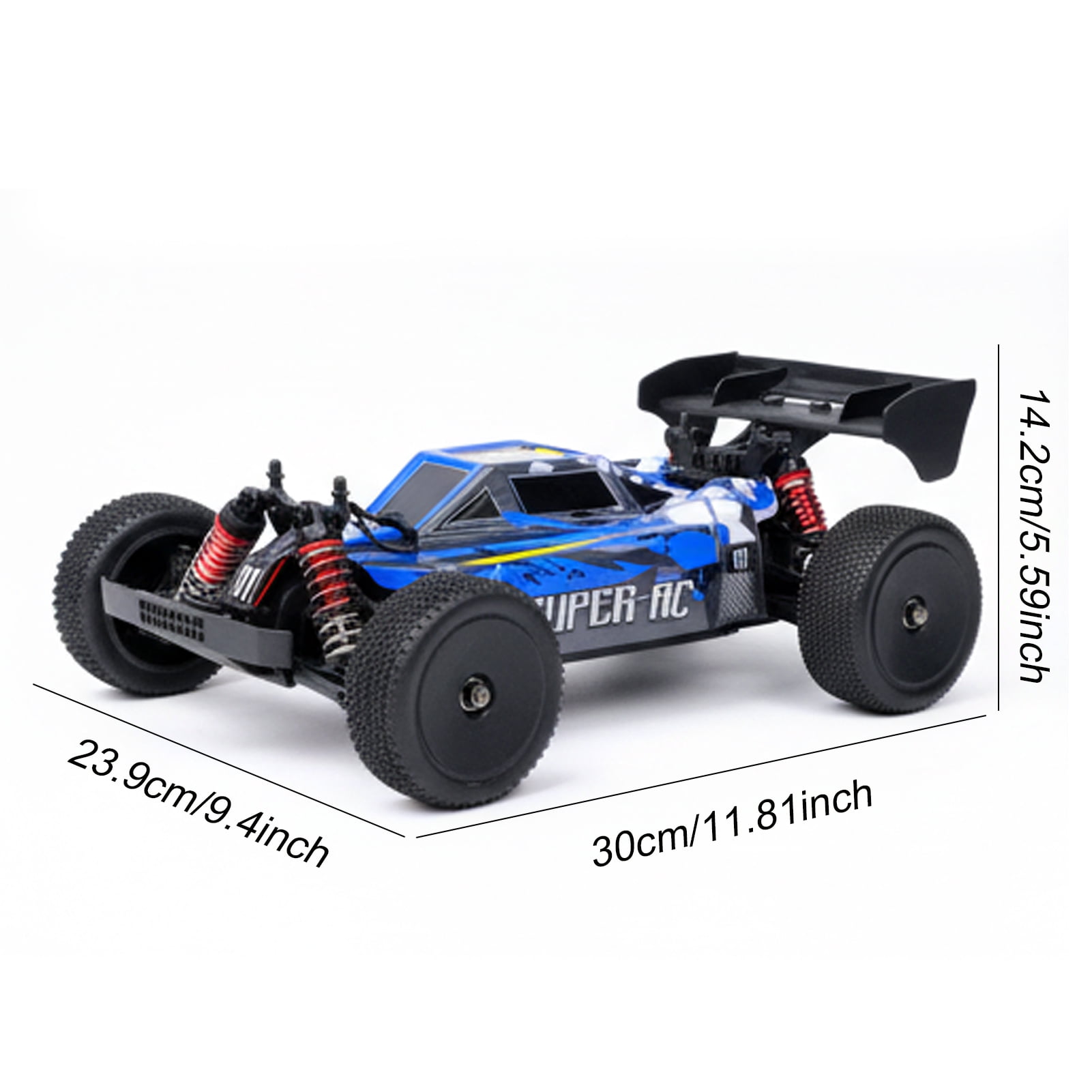 1:14 4WD RC Monster Truck, 35KM/H High Speed, Dual Batteries, Full Proportional Control, 7 LED Lights, All Terrain RC Car