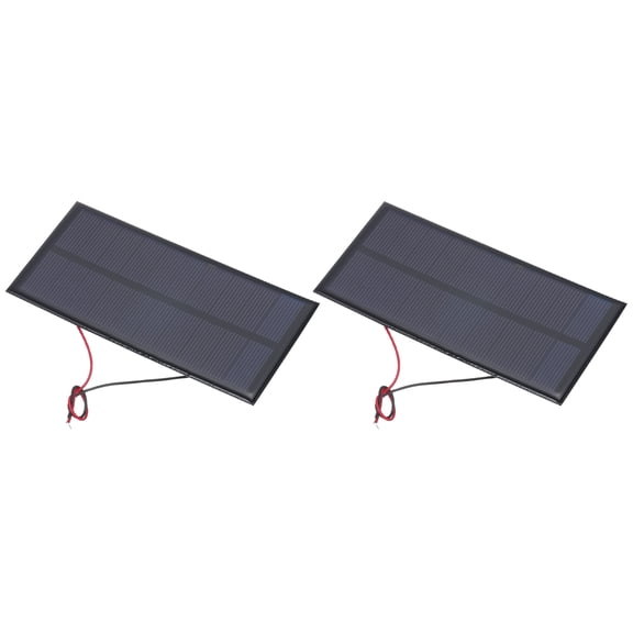 Uxcell 2 Pcs 5V 1W 200mA Mini Solar Panels, Small Polycrystalline Solar Cell Panel with 2 Cable for DIY Electric Toy Materials Kits Charger, 130mm x 60mm