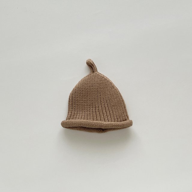 Gorro de bebé Otoño/Invierno Gorro de punto con pezón de color sólido Gorro de punto para bebé Gorro cálido transpirable cómodo