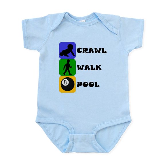 CafePress - Crawl Walk Pool Body Suit - Baby Light Bodysuit, Size Newborn - 24 Months