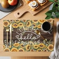 thumbnail image 2 of Sunflower Placemats Set of 4 Yellow Summer Botanical Flowers Wooden Place Mats Indoor Wipeable Table Mats Washable Cloth Dining Table Placemats for Kitchen Holiday Party Home Decor 13x19 Inch, 2 of 9