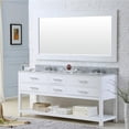 thumbnail image 1 of Water Creation MADALYN72W 72 in. Madalyn Collection Pure White Double Rectangular Sink Bathroom Vanity, Chrome, 1 of 1