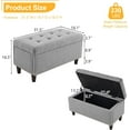 thumbnail image 2 of 31" Storage Ottoman Tufted Bed End Bench with Organization Linen Fabric Foot Stool Toy Chest with Lid for Living Room, Bedroom, Entryway, Gray, 2 of 13