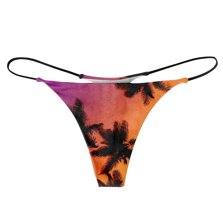 Sksloeg Thong Panties Panties No Show Thong Seamless Underwear Low Rise  Comfortable Microfiber Workout,Orange M 