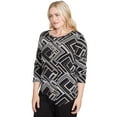 thumbnail image 3 of Alfred Dunner Womens Geometric Textured Top With Necklace, 3 of 4