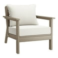 thumbnail image 4 of WestinTrends Avalon Outdoor Modern HDPE Patio Club Chairs with Deep Seat Cushions (Set of 2), Weathered Wood/White, 4 of 5