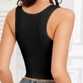thumbnail image 3 of PInxai Longline Bras for Women Mesh Wide Straps Breathable Smoothing Back Bras Comfy Supportive Built in Bra Tank Tops,Black,L, 3 of 5