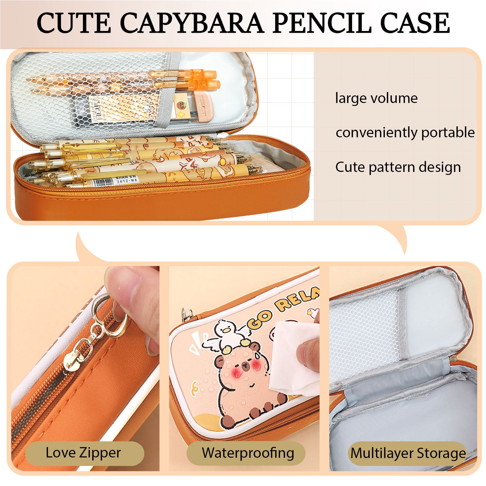 Capybara Stationery Set,Kawaii Stationery Birthday Christmas Gifts,Includes Sticky Notes,Mechanical Pencils,Highlighters,Notebook,Stickers etc