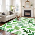 thumbnail image 2 of Rectangle Area Rugs 8 x 10 Ft, Green Leaves Non-Slip Residential Carpet, Spring Plants Rustic Botanical Pastoral Indoor Crawling Mats Runner Rugs for Living Room/Dining Room/Bedroom, 2 of 8