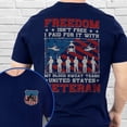 thumbnail image 4 of FLAGWIX Veteran Freedom Isn't Free My Blood Sweat Tears United States Veteran T-Shirt MLN4302TS - Father's Day, Christmas Gifts For Men, Husband Gifts, 4 of 6
