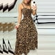 thumbnail image 4 of Vestidos largos con tirantes estampados de leopardo adelgazantes sin mangas informales de verano para mujer Fridja hjkh3211, 4 of 8