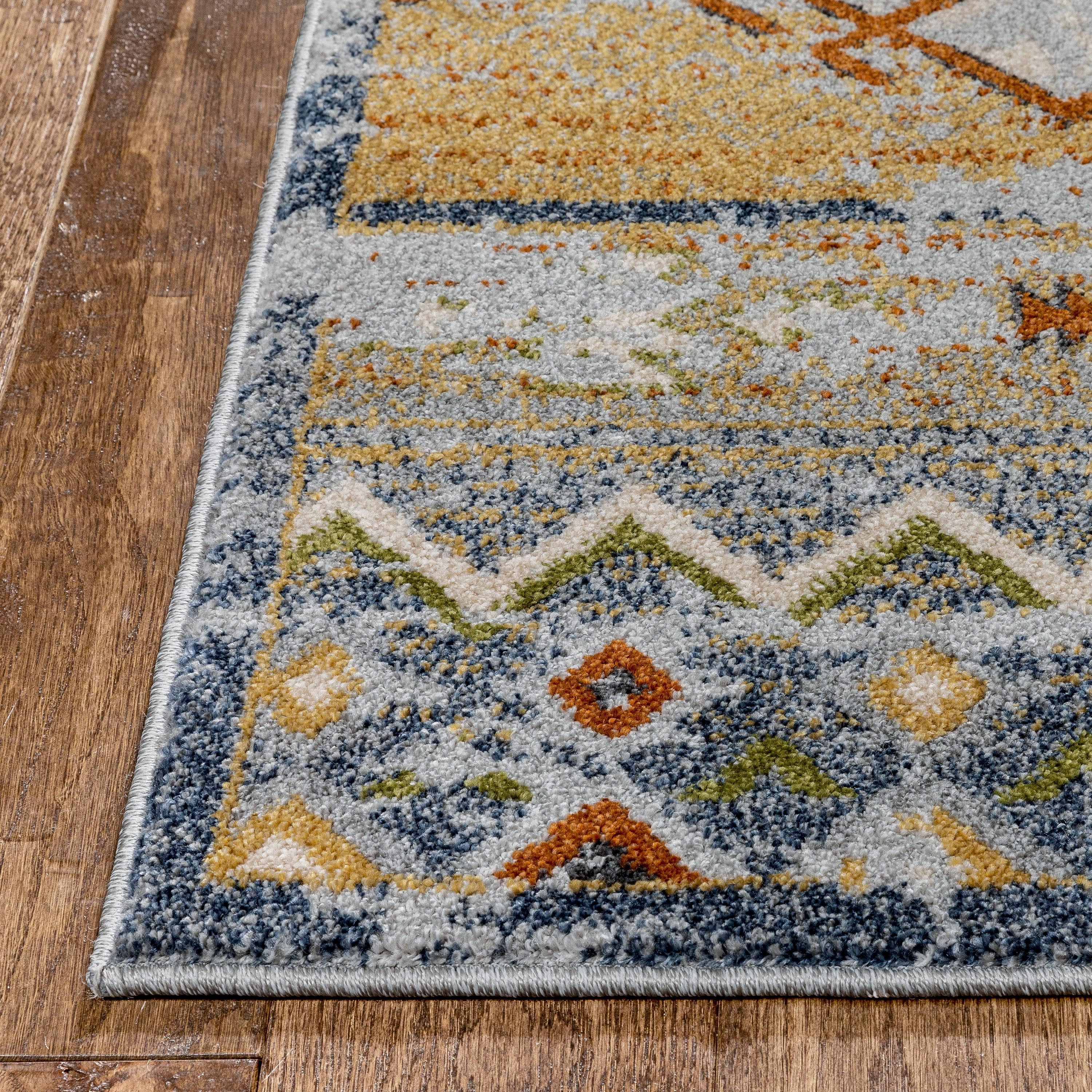 Well Woven Omaha Alu Vintage Distressed Tribal Modern Global Cream 5'3" x 7'3" Area Rug